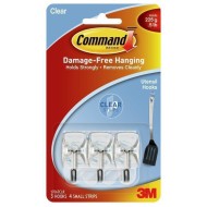 Command Hook 17067CLR Small Clear Wire, Pack of 3