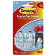 Command Hook 17092CLR Small Clear, Pack of 2