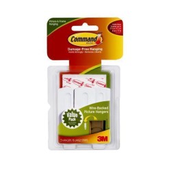 Command Wire-Backed Picture Hanger 17043 White, Pack of 3