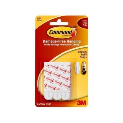 Command Refill Strips 17021P Medium White, Pack of 9 Command Refill Strips 17021P Medium White, Pack of 9