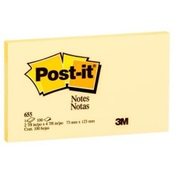 Post-it Notes 655-Y 76x127mm Yellow 100sh