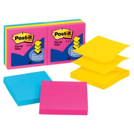 Post-it Pop Up Notes R330-AN 76x76mm Poptimistic (Cape Town), Pack of 6