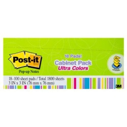 Post-it Pop Up Notes R330-18AUCP 76x76mm Floral Fantasy (Jaipur), Pack of 18