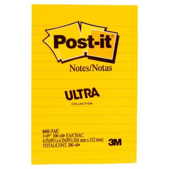 Post-it Lined Notes 660-3AU 101x152mm Floral Fantasy (Jaipur), Pack of 3