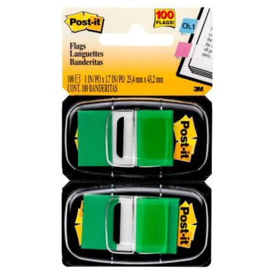 Post-it Flags 680-GN2 25x43mm Green, Pack of 2