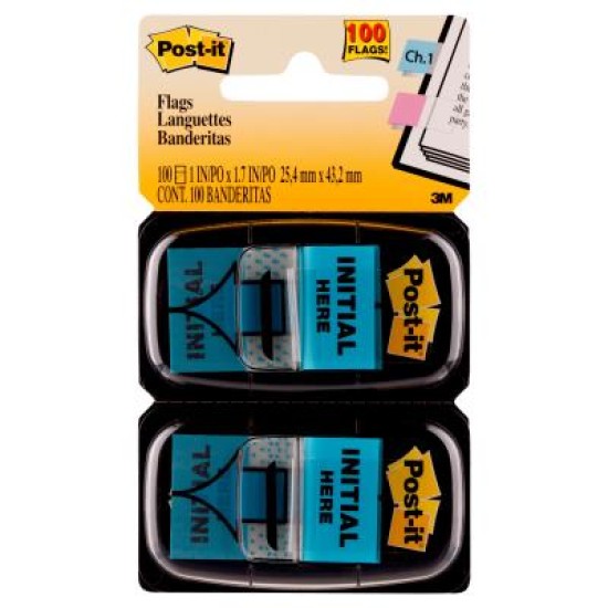 Post-it Flags 680-IH2 25x43mm Initial Here, Pack of 2