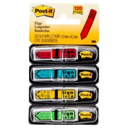 Post-it Arrow Flags 684-SH 12x43mm Sign Here, Pack of 4