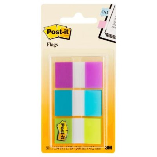 Post-it Flags 680-PBG 25x43mm Assorted, Pack of 3