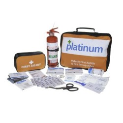 Platinum Vehicle First Aid Kit and Fire Extinguisher 1Kg - Red Softpack