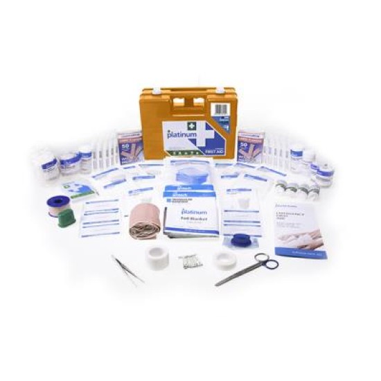 Platinum First Aid Kit 172 Piece Large - Green Plastic Case Wall Mount