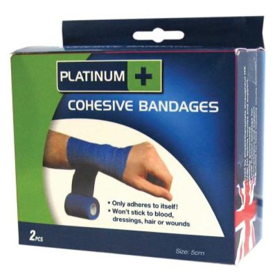 Platinum Cohesive Blue Bandage 2.5cm