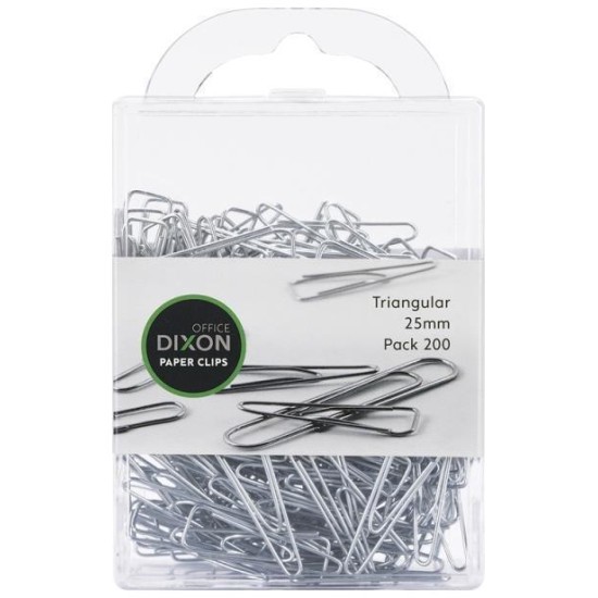 DIXON PAPER CLIPS 25MM TRI PACK 200