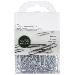 DIXON PAPER CLIPS 31MM ROUND PACK 200 DIXON PAPER CLIPS 31MM ROUND PACK 200