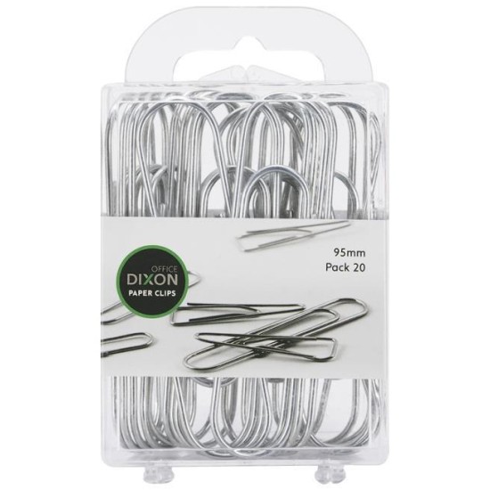 DIXON PAPER CLIPS 95MM PACK 20