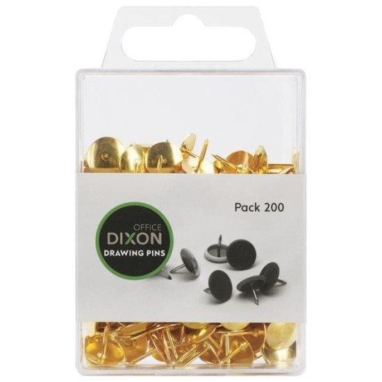 DIXON DRAWING PINS BRASS NO.3 PACK 200