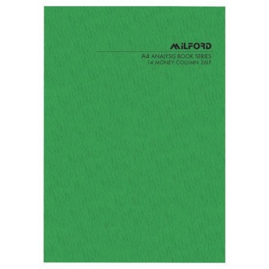 MILFORD FSC 70% MIX A4 14 MONEY COLUMN 26 LEAF LIMP ANALYSIS BOOK