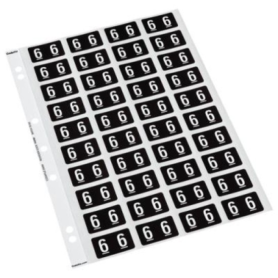CODAFILE LABEL NUMERIC 6 25MM PACK 5 SHEETS