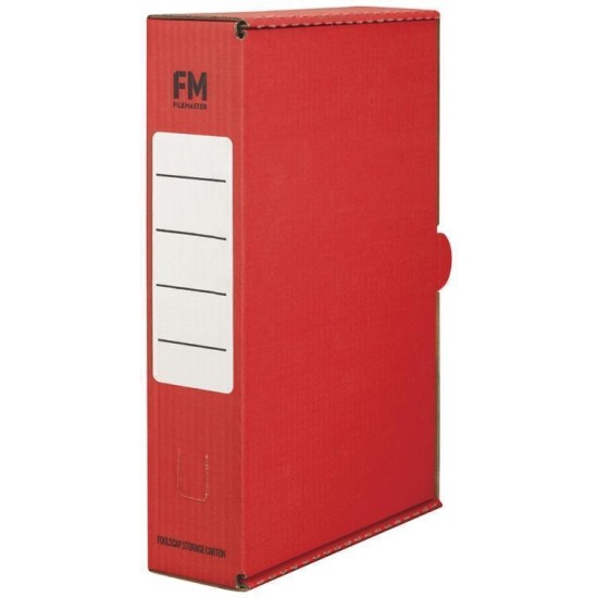 FM STORAGE CARTON RED FOOLSCAP COLOURED