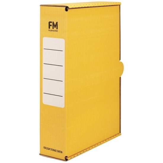 FM STORAGE CARTON YELLOW FOOLSCAP COLOURED