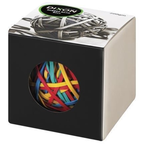 DIXON RUBBER BAND BALL 200GM ASSORTED COLOURS