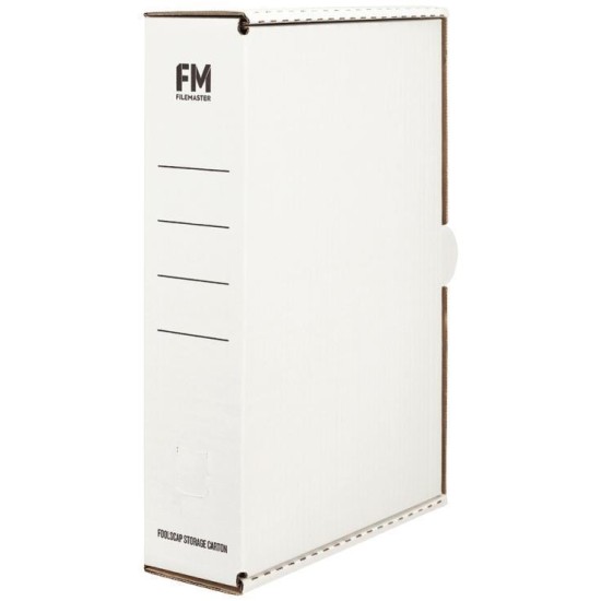 FM STORAGE CARTON FCAP 170598 WHITE 385X250X85MM STANDARD STRENGTH