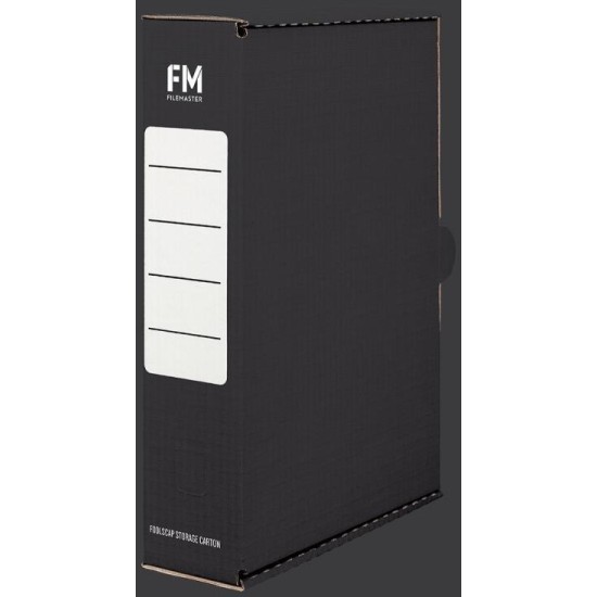 FM STORAGE CARTON BLACK FOOLSCAP COLOURED