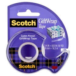 Scotch Gift Wrap Tape CLIP-15 19mm x 16.5m, 12 Rolls on Clipstrip