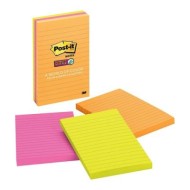 Post-it Super Sticky Lined Notes 660-3SSUC 101x152mm Energy (Rio), Pack of 3