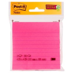 Post-it Super Sticky Lined Notes 4490-SSMX 101x101mm Assorted 90sh