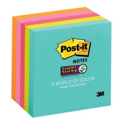 Post-it Super Sticky Notes 654-5SSMIA 76x76mm Supernova (Miami), Pack of 5