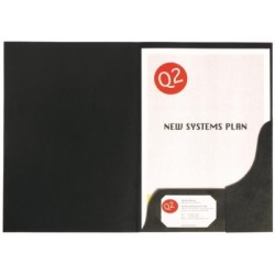 MARBIG® PROFESSIONAL PRESENTATION FOLDERS A4 LEATHERGRAIN BLACK PK20