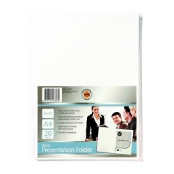MARBIG® PROFESSIONAL PRESENTATION FOLDERS A4 GLOSS WHITE PK20