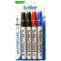 ARTLINE 500A WHITEBOARD MKR 4PK ASST HS