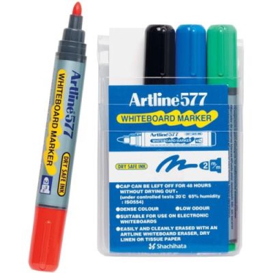 ARTLINE 577 WHITEBOARD MKR ASST (WALLET 4)