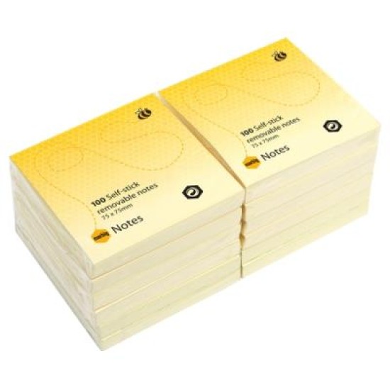 NOTES YELLOW 75X75MM YLW 