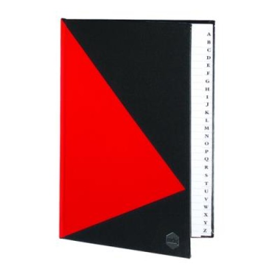 MBG N/BK RED & BLACK A5 W/INDEX 200PGS