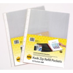 DISPLAY BOOK  A4 REFILLS  10'S KWIK ZIP