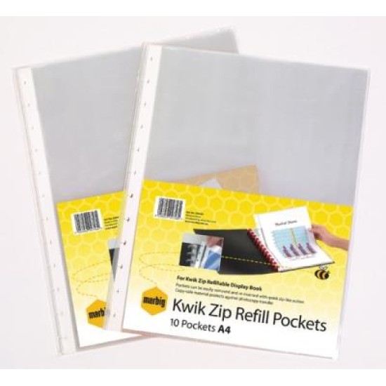 DISPLAY BOOK  A4 REFILLS  10'S KWIK ZIP