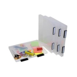 PLASTIC A4 FILE CASE CLEAR W/CLIP LABELS