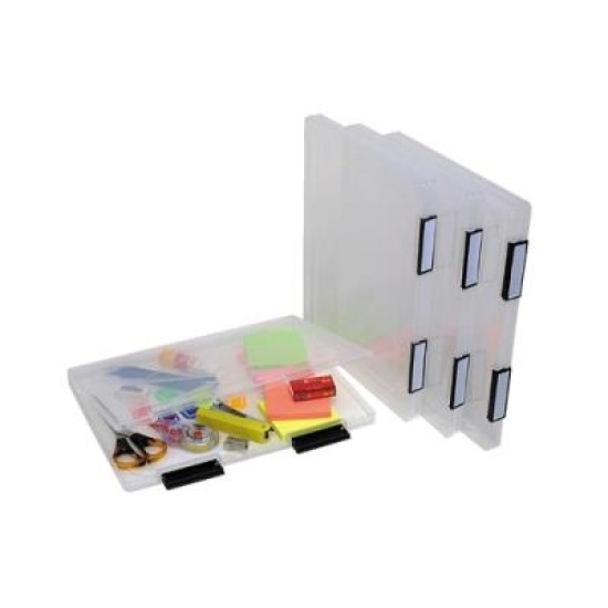 PLASTIC A4 FILE CASE CLEAR W/CLIP LABELS