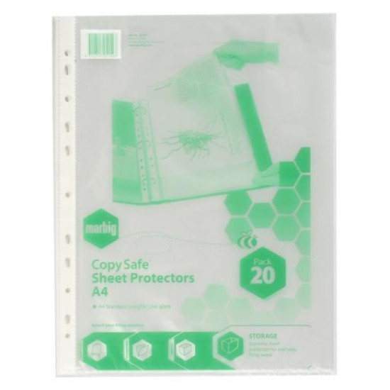 MARBIG SHEETPROTECTORS L/WEIGHT A4 20PK