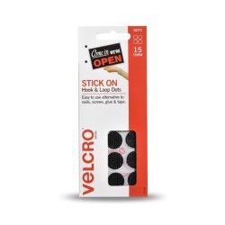 VELCRO STICKON MINIDOT H&L16MM 15DOT BLK