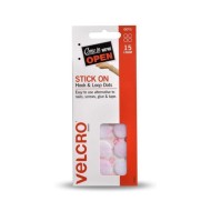 VELCRO STICKON MINIDOT H&L16MM 15DOT WHT