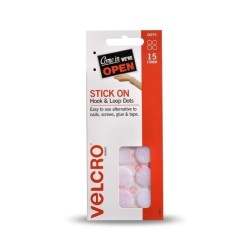 VELCRO STICKON MINIDOT H&L16MM 15DOT WHT