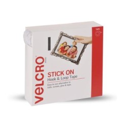VELCRO STRIP H&L 20MM X 5M WHITE DISP