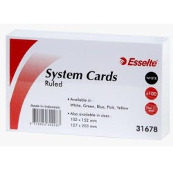 ESSELTE SYS CARDS 127X76MM(5X3)WHT ESSELTE SYS CARDS 127X76MM(5X3)WHT