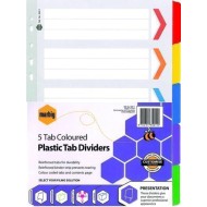 INDICES A4 MYLAR 5 TAB COLOUR