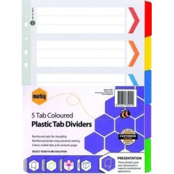 INDICES A4 MYLAR 5 TAB COLOUR INDICES A4 MYLAR 5 TAB COLOUR