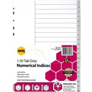 MARBIG INDICES GREY PP A4 1-20TAB