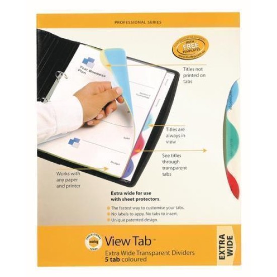 MARBIG PRO DVDRS PP  V/TAB XWIDE C0L A4 5TAB